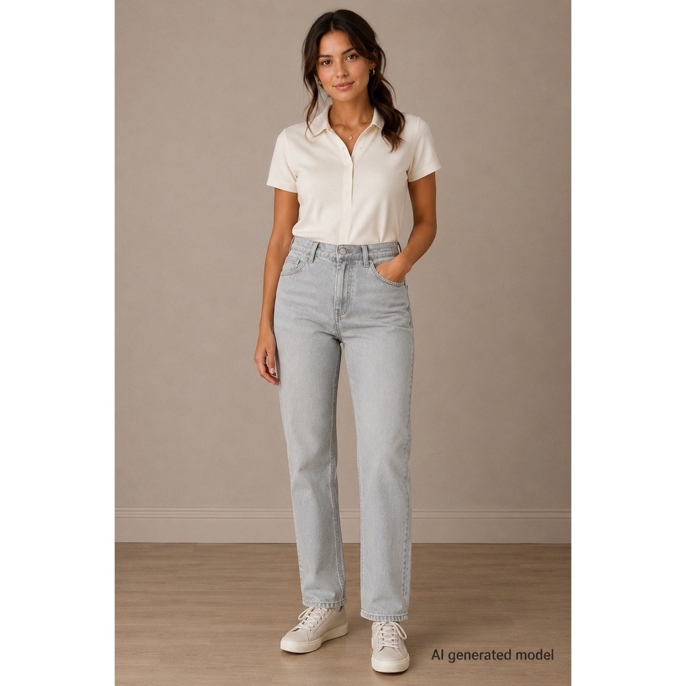 Vintage Sears High Waisted Straight Leg Jeans Light Wash Blue Cotton Made in USA